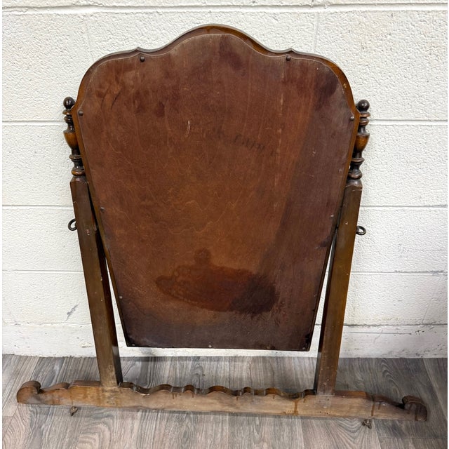 Antique Art Nouveau Walnut Vanity With Adjustable Mirror For Sale - Image 14 of 15