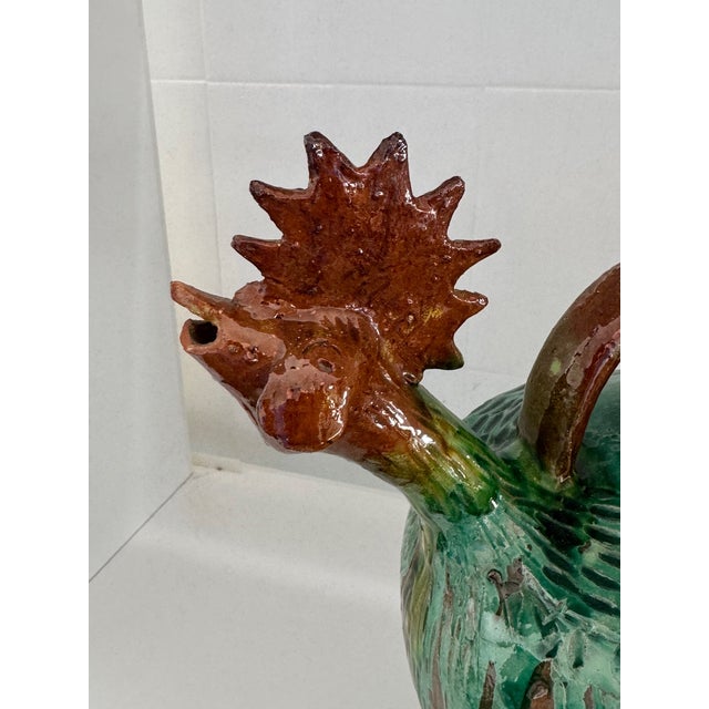 Rooster-Shaped Jug in Enameled Majolica Ceramic, 1960s For Sale - Image 13 of 16
