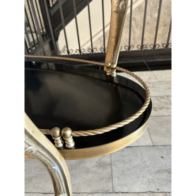 Black 1970s Hollywood Regency Serving Trolley For Sale - Image 8 of 12