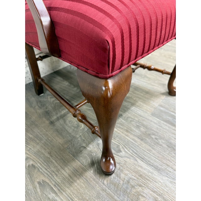 Vintage 1995 Ethan Allen Queen Anne Wingback Lounge Chair With Ottoman For Sale In Kansas City - Image 6 of 18
