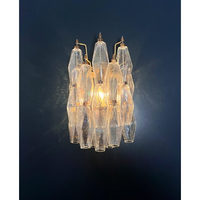 Mid-Century Modern Murano Italian Sconces Poliedri - 16 Iridescent Glass For Sale - Image 3 of 9