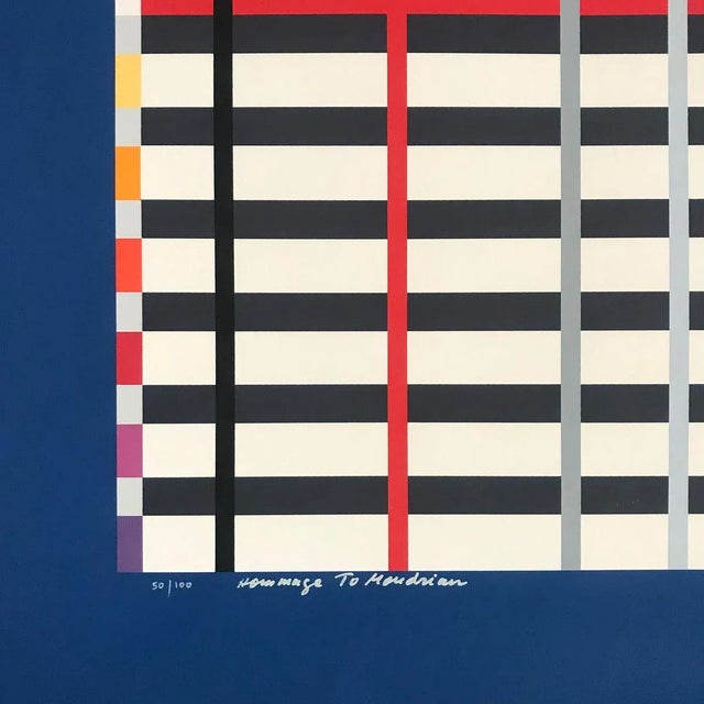 Yaacov Agam Lithograph Tribute to Mondrian Number 50/100 Circa 1975 71 x 67 cms This piece is attributed to the mentioned...