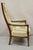 Vintage Italian Hollywood Regency Tall Back Upholstered Cherry Lounge Arm Chair For Sale - Image 10 of 12