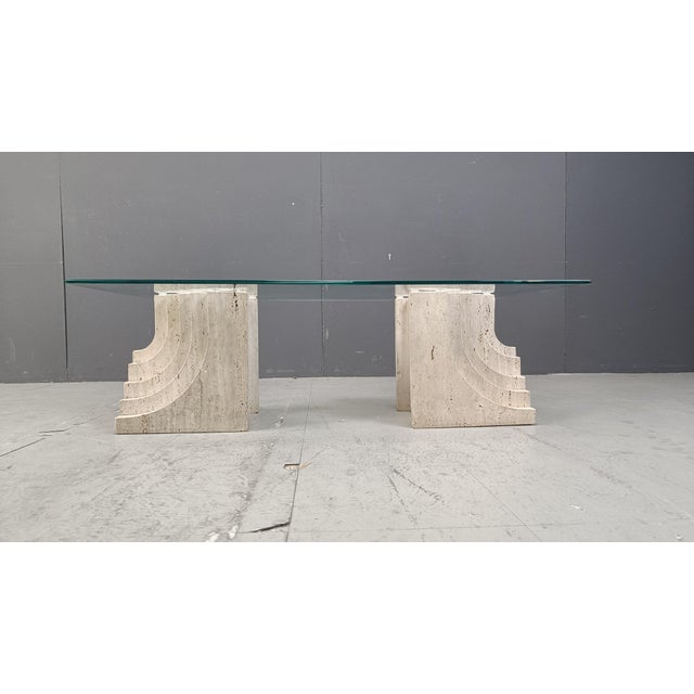 Vintage Travertine Coffee Table Italy , 1970s For Sale - Image 9 of 11