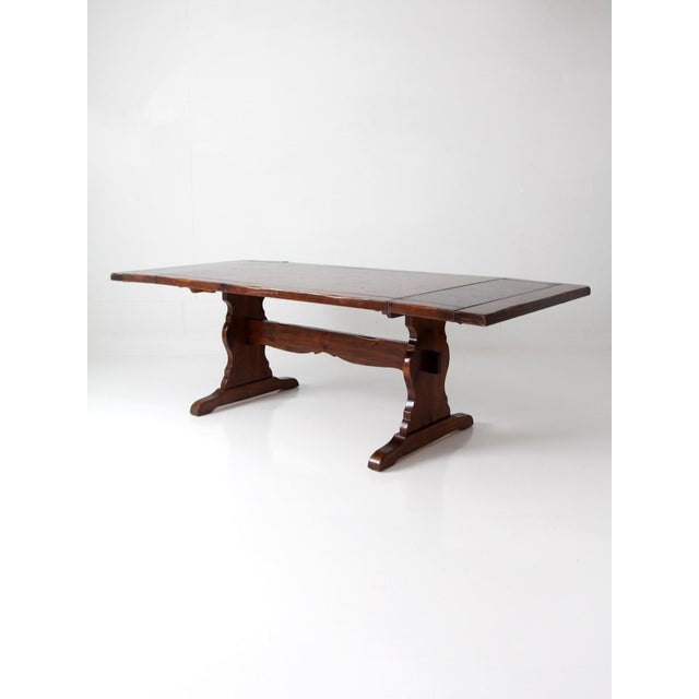 Vintage Spanish Style Trestle Dining Table For Sale - Image 9 of 17