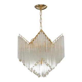 Cascading Glass Prism Chandelier For Sale