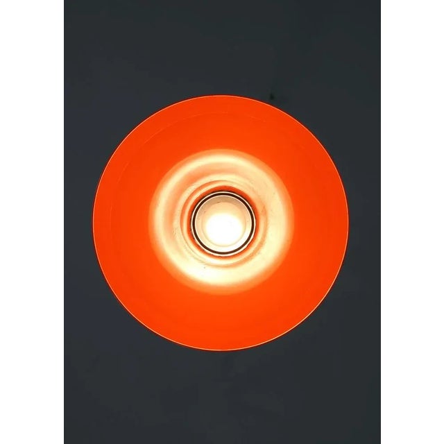 Metal Space Age Orange Faro Pendant Lamp by Luigi Massoni for Guzzini, 1960s For Sale - Image 7 of 11