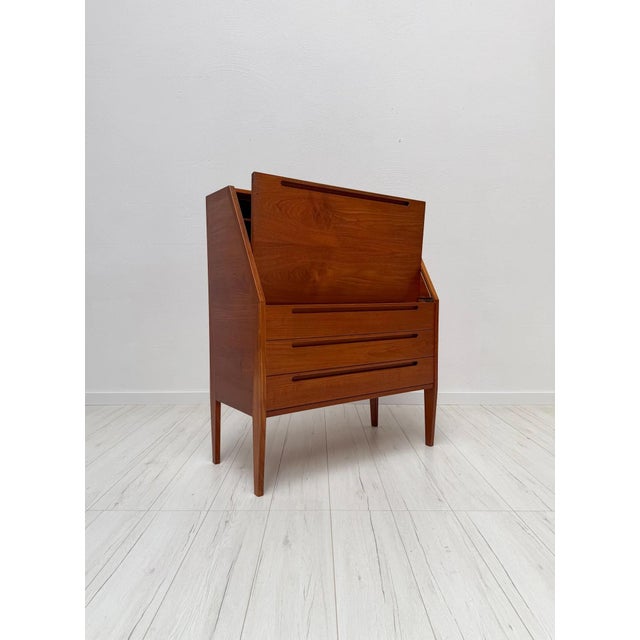 Elegant danish mid-century secretary desk designed for tørring møbelfabrik, dating from the 1960s. crafted in teak, the...