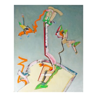 Abstract Acrylic on Paper Painting by James L. Bruch For Sale