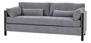 Mid-Century Minimalist Sofa in Gray Upholstery