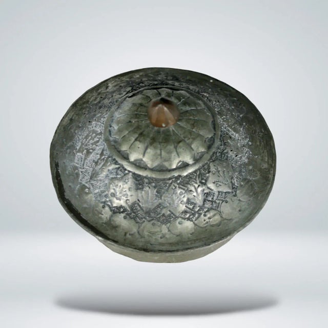 Metal Antique Middle Eastern Tea Pot, Hammered Metalware, 9" Tall For Sale - Image 7 of 9