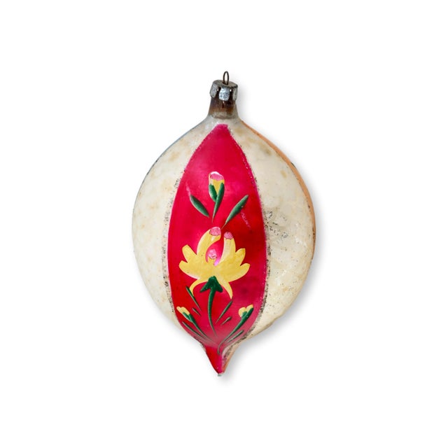 Red Vintage German Mercury Glass Ornaments S/3 For Sale - Image 8 of 9
