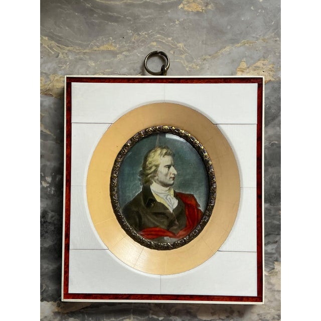 Vintage Hand-Painted Portrait Miniature For Sale - Image 11 of 14