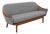 Adrian Pearsall Sofa With Walnut Arms Grey Chenille For Sale