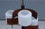 Mid-Century Modern Midcentury Italian Design Esperia Glass White Brass Mahogany Chandelier For Sale - Image 3 of 5