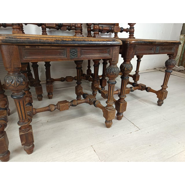 Antique Cane Chairs in Walnut, Set of 9 For Sale - Image 10 of 18