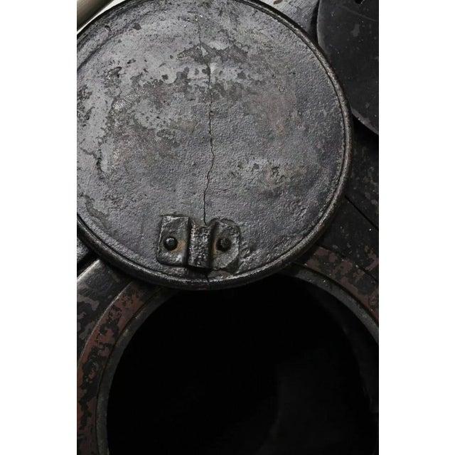 Metal European French or Belgium Cast Iron Art Nouveau Tile Wood Coal Burning Stove For Sale - Image 7 of 11