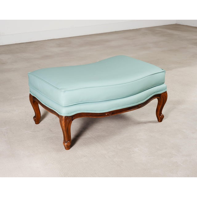 Louis XV Style Bergère Lounge Chair in Tiffany Blue + Ottoman For Sale - Image 18 of 18