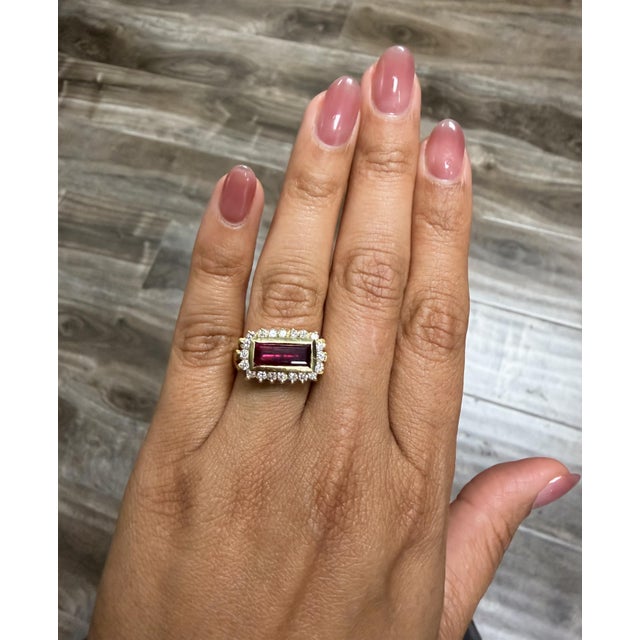 Art Deco Inspired 2.56ct Baguette Ruby Diamond Ring in 18k Gold, Size 7.25 For Sale - Image 11 of 11