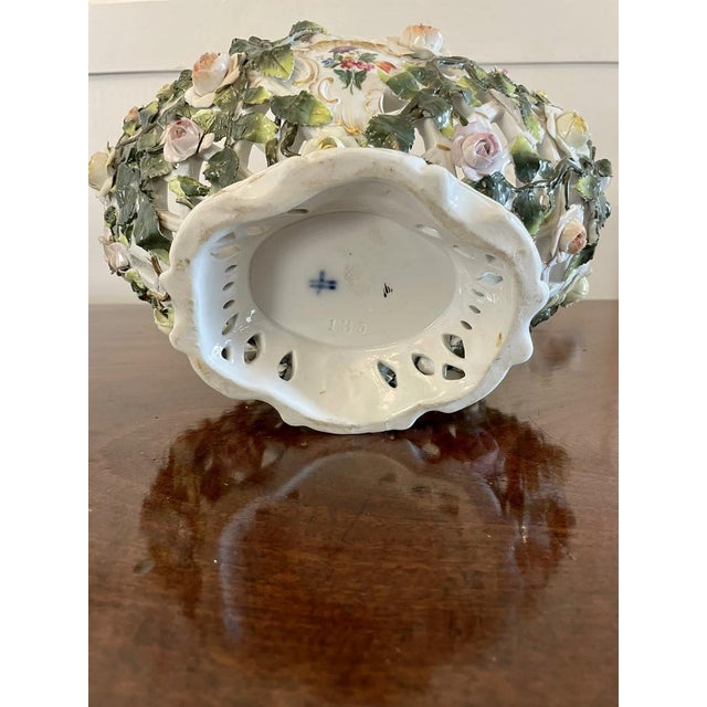 Antique 19th Century Meissen Work Basket Dish, 1880s For Sale - Image 9 of 18