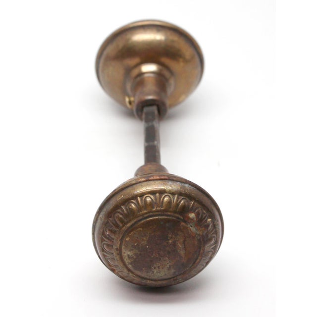 Pair of Vintage Concentric Egg & Dart Brass Interior Door Knobs For Sale - Image 4 of 4