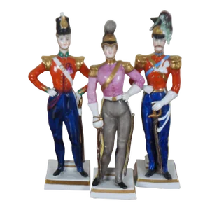 Antique A.J. Uffrecht & Co Germany Porcelain Soldier Figurines - Set of 3