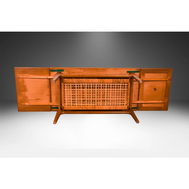 Brown 1960s Mid Century Modern Trioh Teak and Cane Coffee Table For Sale - Image 8 of 12