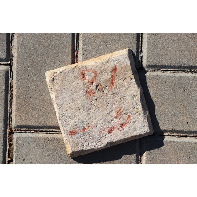 Ceramic 18th Century Tile Depicting a Antique Hand Painted, Portuguese For Sale - Image 7 of 7