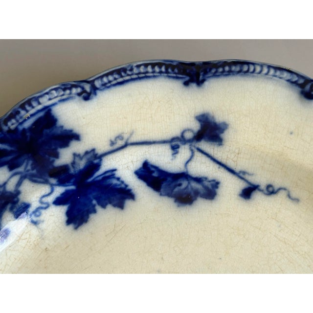 Blue Antique Aesthetic Ridgway Flow Blue Lonsdale Pattern Platter, Circa 1890s For Sale - Image 8 of 12