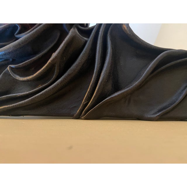 Vintage French Surrealist Sculptural Leather Mirror With Twin Faces, 1970s–1980s For Sale - Image 4 of 9