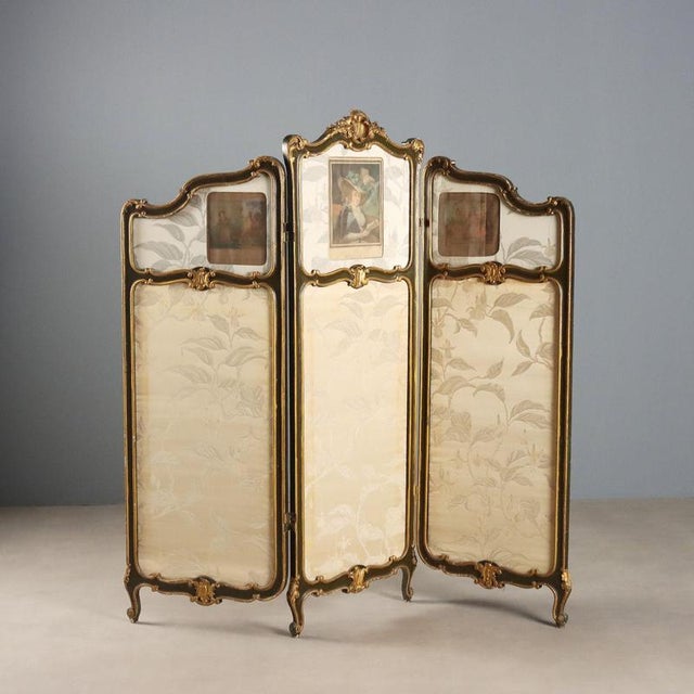Baroque Screen in Gilt and Lacquered Wood For Sale - Image 11 of 11