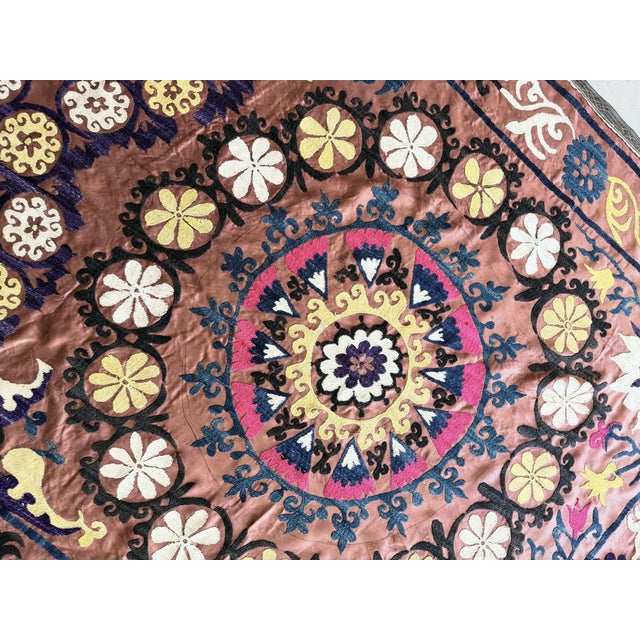 Large Brown Suzani - Bukhara Embroidery For Sale In New York - Image 6 of 9