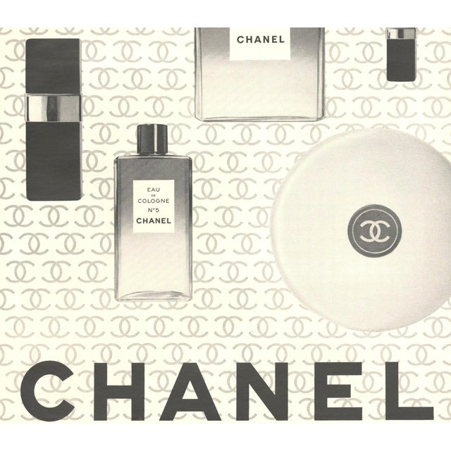 Mid-Century Modern 1966 Mid-Century Chanel Beauty Products Advertisement Print For Sale - Image 3 of 3