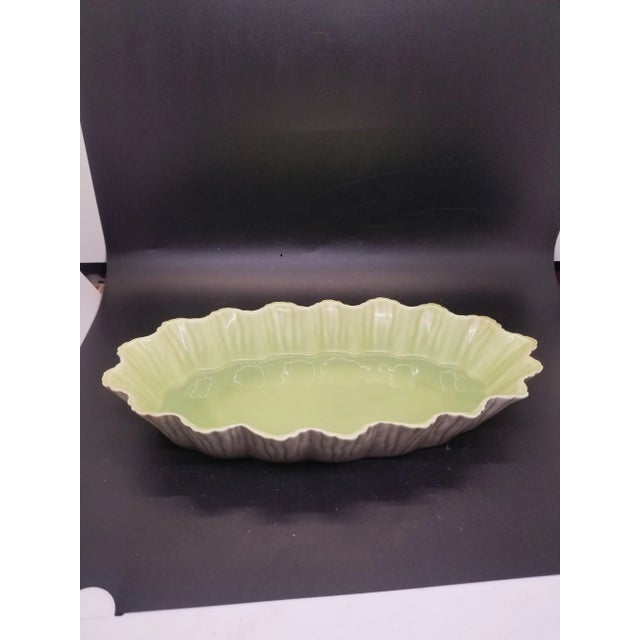 Midcentury Vintage Ceramic Dish, Celadon Green For Sale - Image 4 of 4