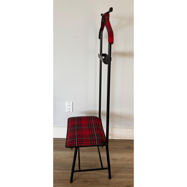 Jacques Adnet Valet Leather Wrapped With Original Tartan Plaid For Sale - Image 16 of 17