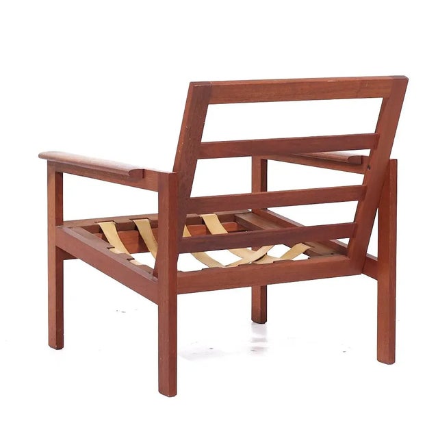 Brown Illum Wikkelsø for Niels Eilersen Capella Model No. 4 Mid Century Teak Lounge Chairs - Pair For Sale - Image 8 of 12