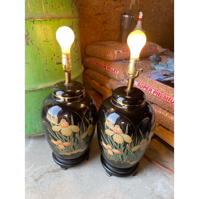 Pair of Mid 20th Century Vintage Asian Ginger Jar Lamps For Sale - Image 10 of 12