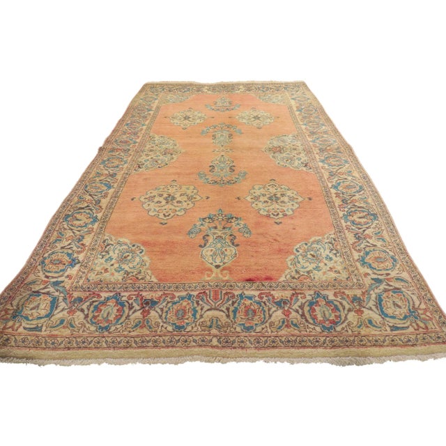 Mid 20th Century Vintage Persian Tabriz Rug, 04'00 X 07'07 For Sale - Image 5 of 10