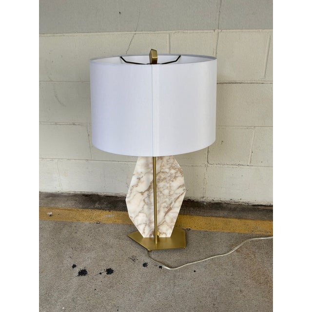 Stone Revelation Pentagonal Italian Marble Lamp. For Sale - Image 7 of 7