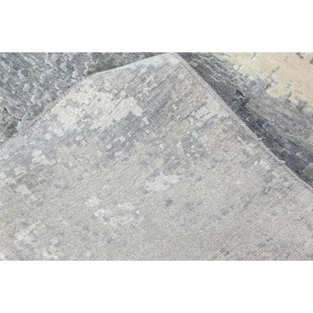 Contemporary North Star Blue and Grey Hand Knotted Silk Rug by Doris Leslie Blau For Sale In New York - Image 6 of 6