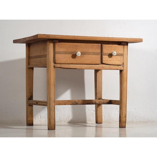 Rustic Oak Kitchen Table, 1920s For Sale - Image 3 of 15