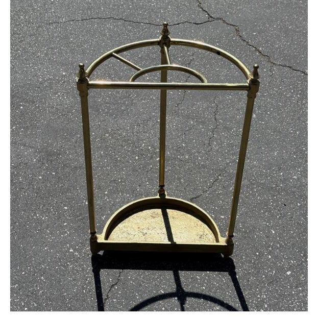 Metal Share Vintage Brass and Iron Umbrella Stand For Sale - Image 7 of 13