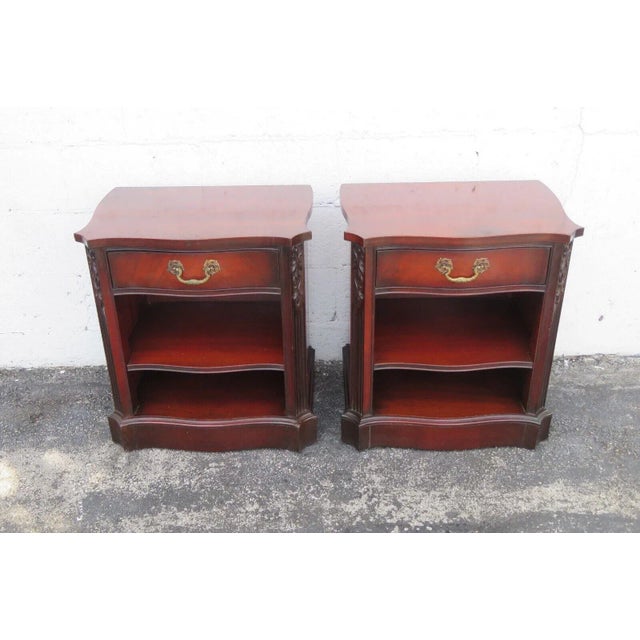 White Furniture Tall Large Nightstands End Side Bedside Tables a Pair For Sale - Image 12 of 12