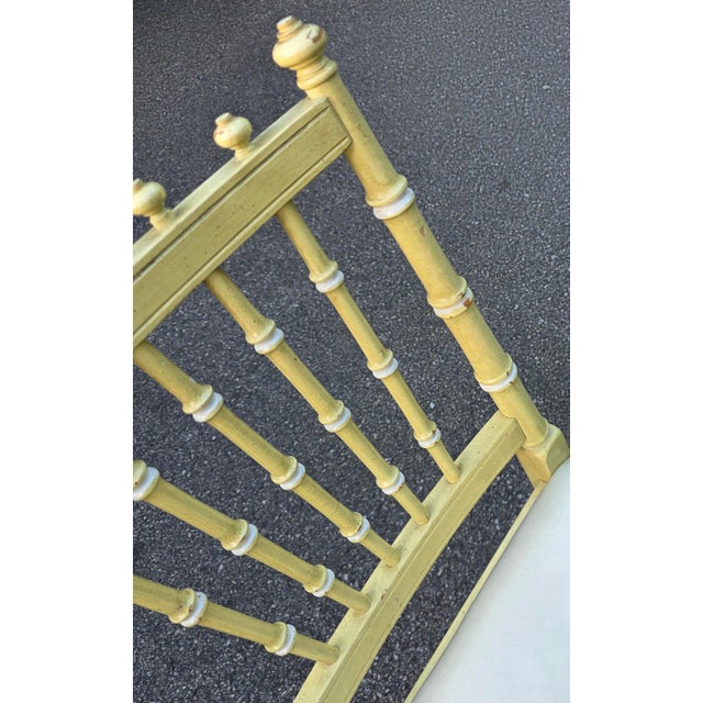 Thomasville Hollywood Regency Faux Bamboo Octagonal Dining Table and Four Side Chairs in Ivory Lacquer, Circa 1980 For Sale - Image 10 of 12