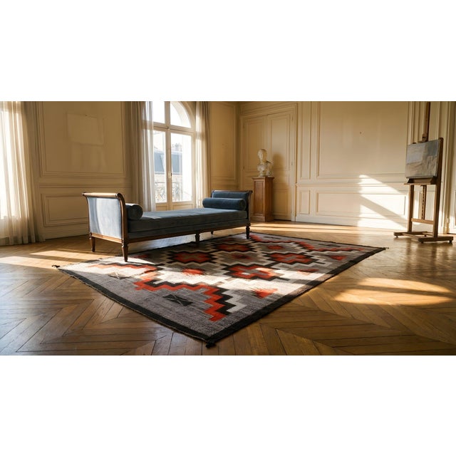 Orange Early 20th Century Navajo rug ( 5'2" x 7'9" - 157 x 236 ) For Sale - Image 8 of 8