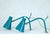 Metal Mid-Century Modern Italian Teal Green and Brass Table Lamps from Stilnovo, 1950, Set of 2 For Sale - Image 7 of 18