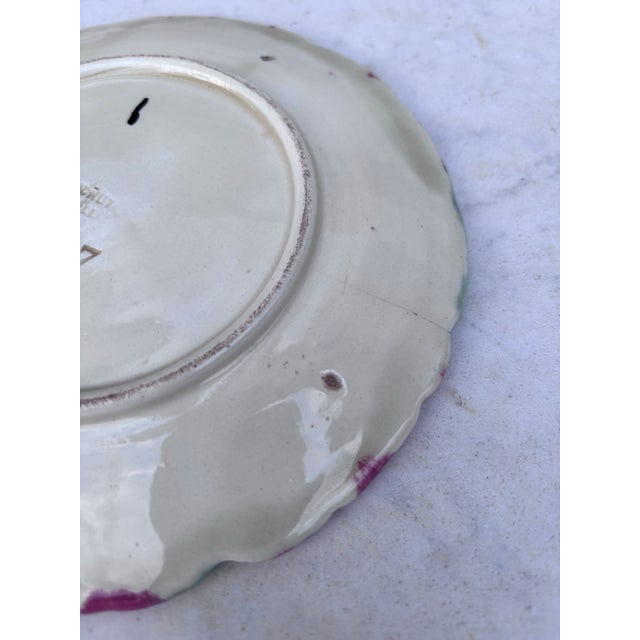 Majolica Cyclamens Plate Schultz Cilli, Circa 1900 For Sale In Austin - Image 6 of 6