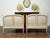 Pair of French 1900s Louis XVI Style Walnut Settees with Scrolling Arm Supports For Sale In Atlanta - Image 6 of 8