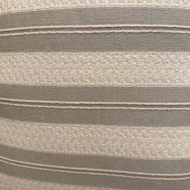 Double sided decorative pillow cover, Handcrafted from a raw 100% cotton vertical grey stripes and beige background,...