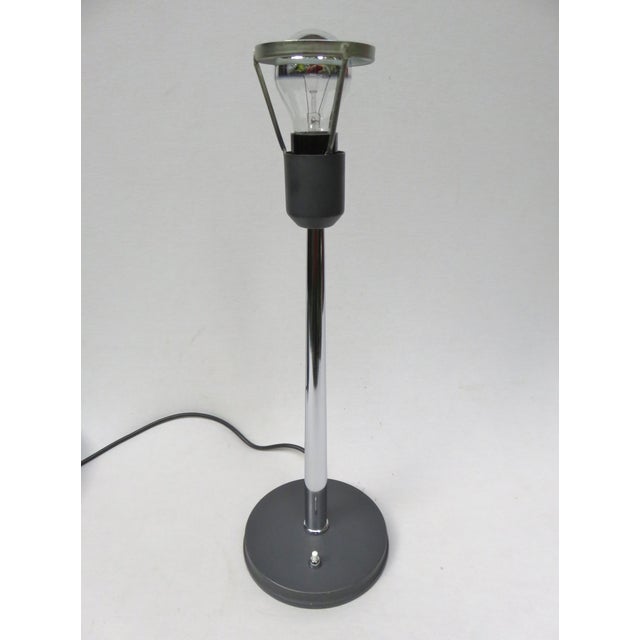 Chrome-Plated and Dark Grey Major Table Lamp by Louis Kalff for Philips, 1960s For Sale - Image 15 of 18